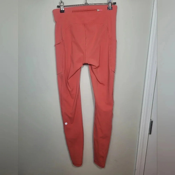Lululemon Fast & Free 7/8 Tight II Nulux Leggings Red Orange sz 4 - Picture 2 of 12